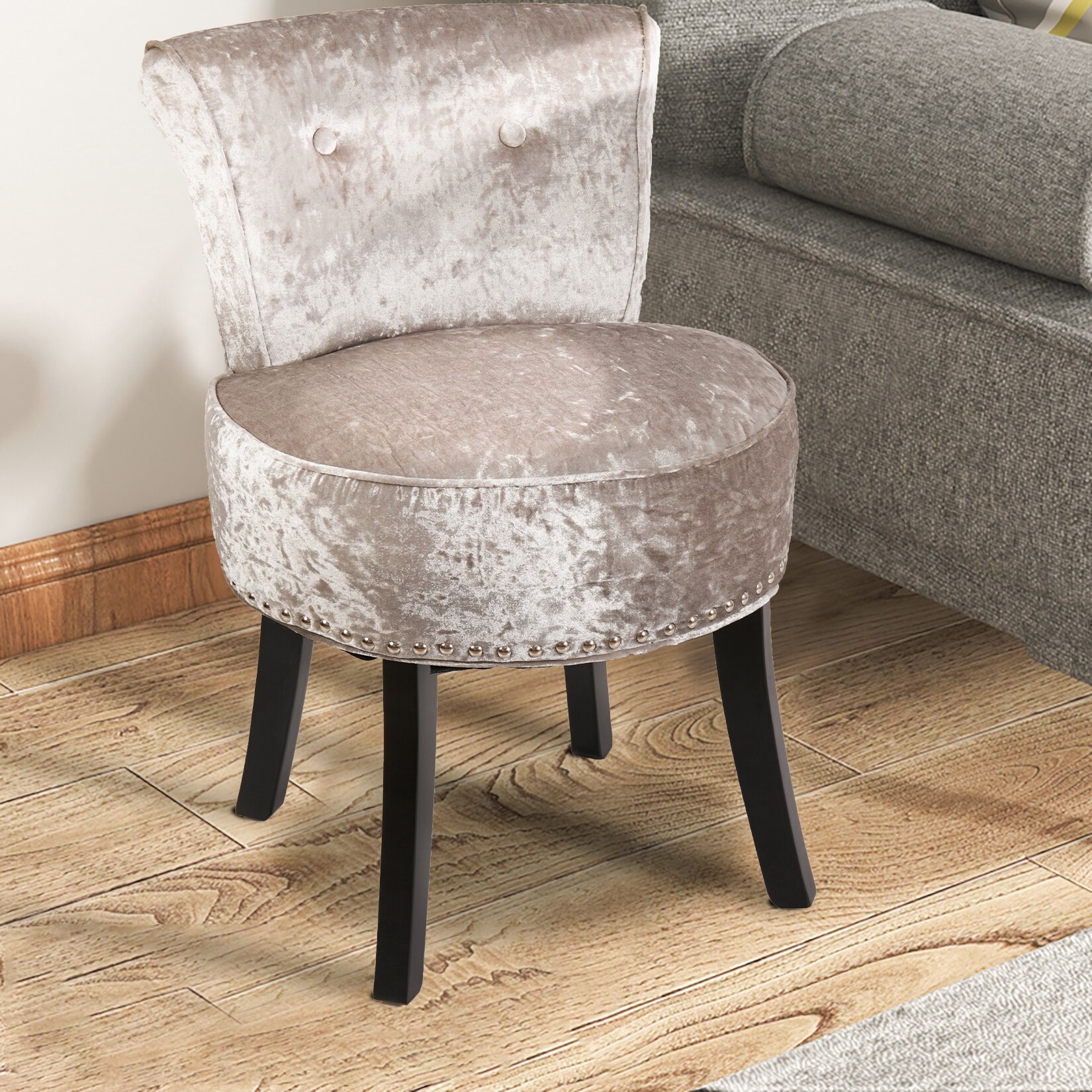 Crushed velvet makeup discount stool