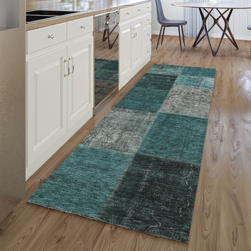 Premium Washable Super Soft Vintage Global Mayfield Rug - Teal - 2' 3" x 7' 6" - Runner