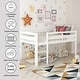 preview thumbnail 3 of 5, Maximized space Design Low Wood Loft Beds with Ladder and Guardrails, Solid Construction, Twin, White