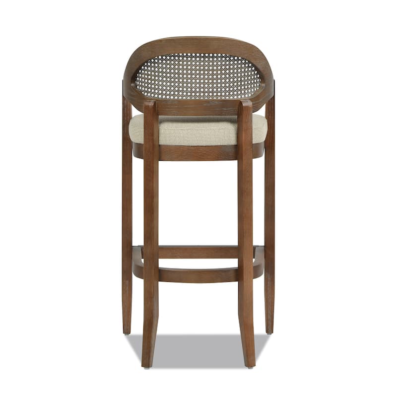 Americana Mid-Century Modern Rattan Cane Back Counter and Bar Stool