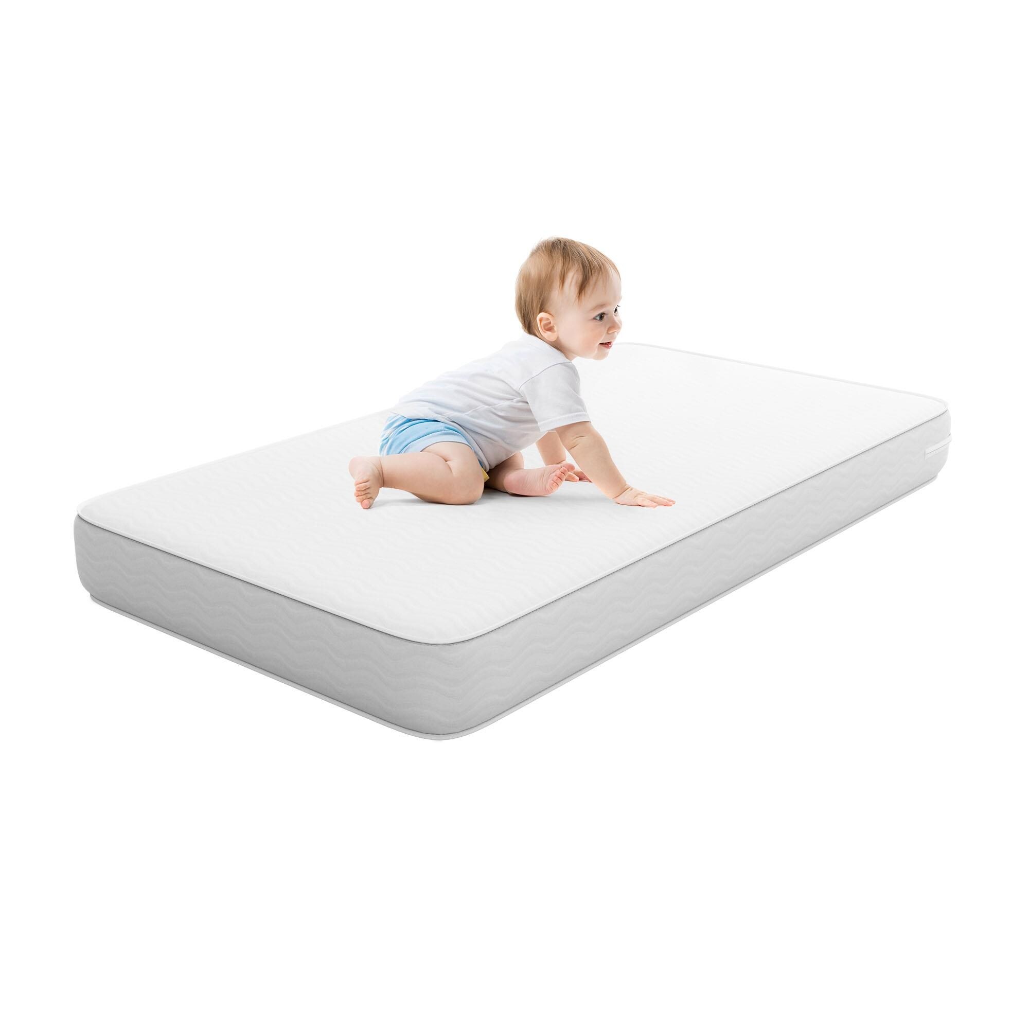Safety 1st Cozy Snuggles Standard Firm Baby Crib & Toddler Bed Mattress, Waterproof and Stain Resistant Cover, White