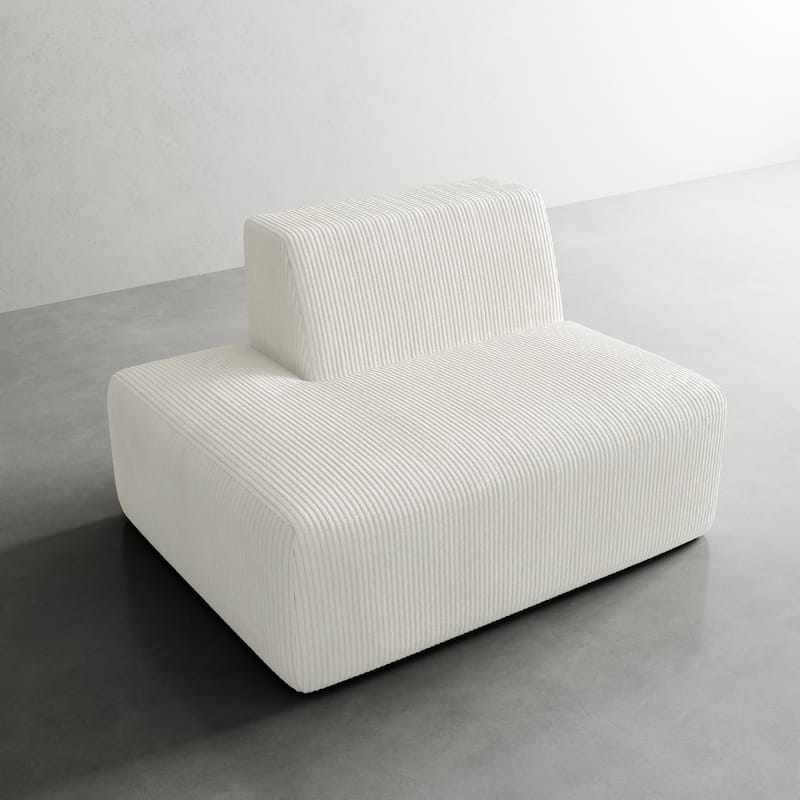 Modern Chaise Lounge Indoor Corduroy Sofa - BEIGE/LEFT