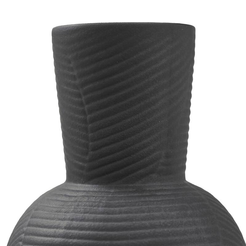 Renwil Icarus Indoor Ceramic Stoneware Vase, Matte Black