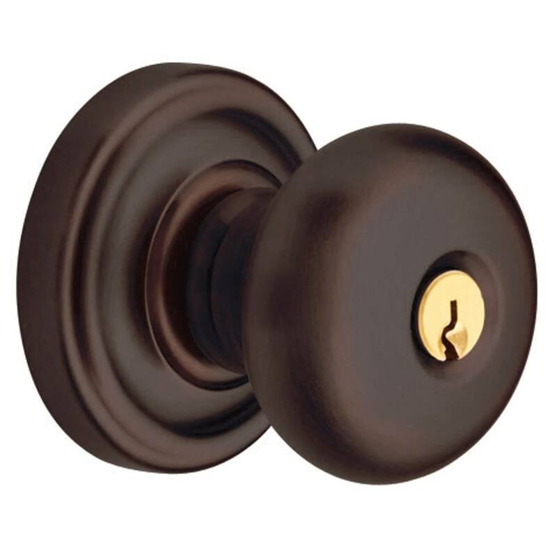 Baldwin Classic Style Keyed Entry Door Knob Set with Classic Rosette