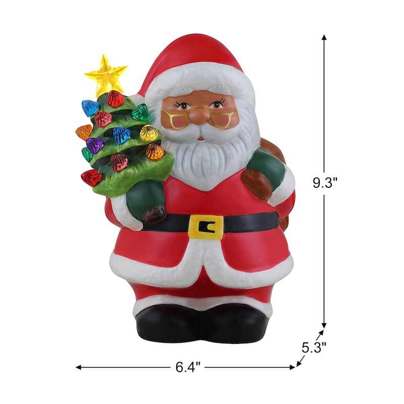 9 in. Nostalgic Ceramic Figure - Black Santa