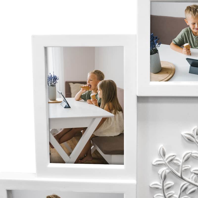 8 Opening Photo Frame Wall Hanging Decor White PVC Picture Frame 