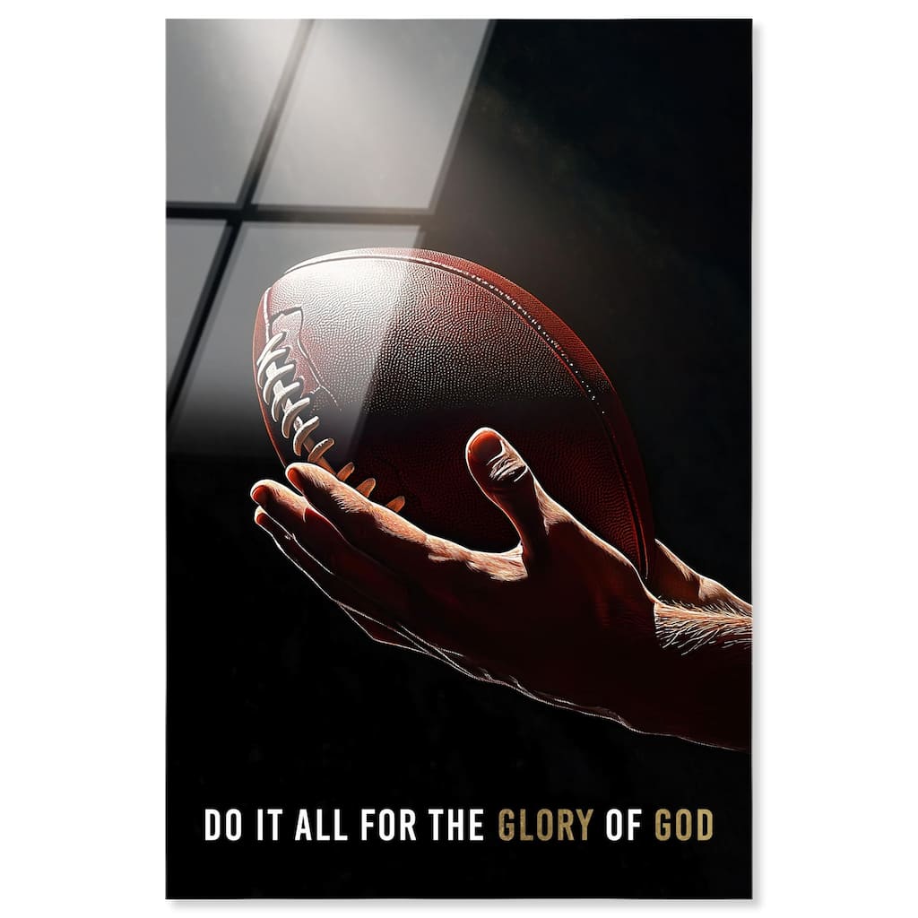 Glory of God Football Acrylic by Art Remedy, Ready to Hang
