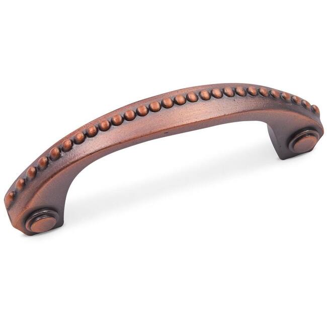 RK International CP 2617 Beaded 3" Center to Center Solid Metal Regal - Distressed Copper