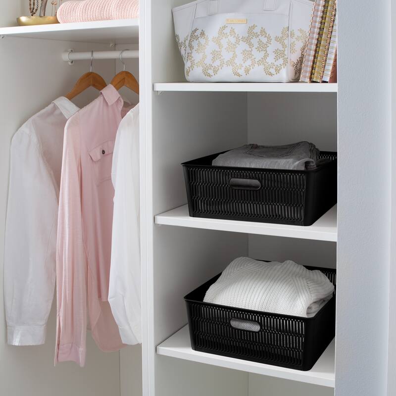 Simplify 4 Pack Slide 2 Stack It Storage Tote Baskets