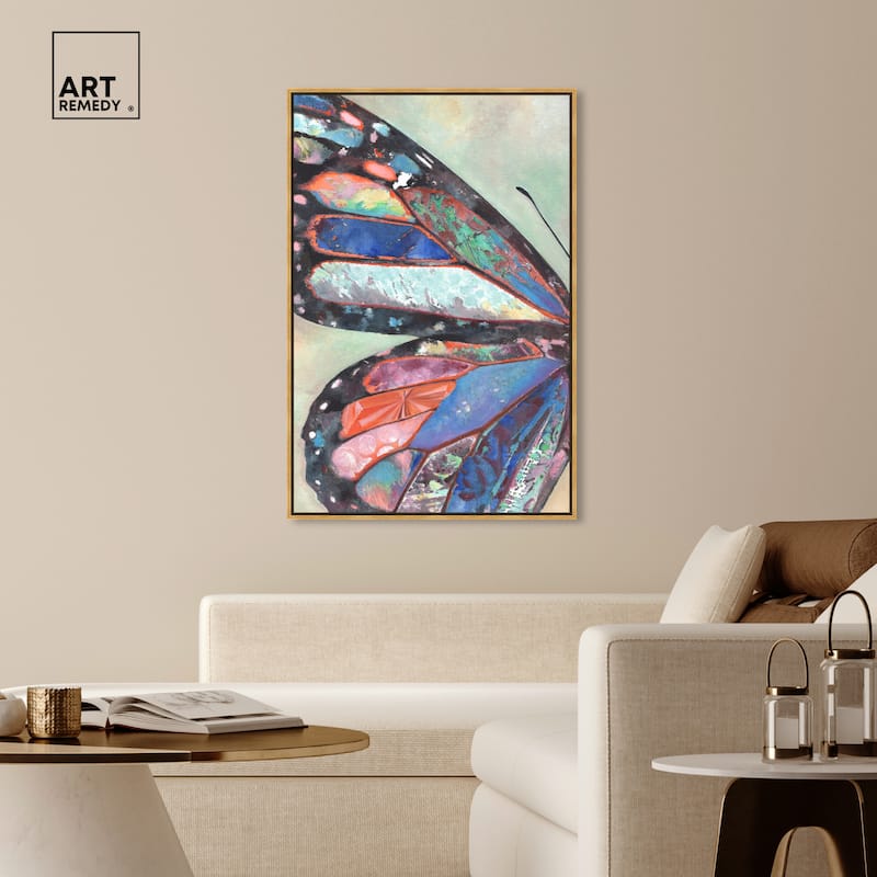 Art Remedy Butterfly Part I Framed Butterfly 1 Piece Canvas Wall Art