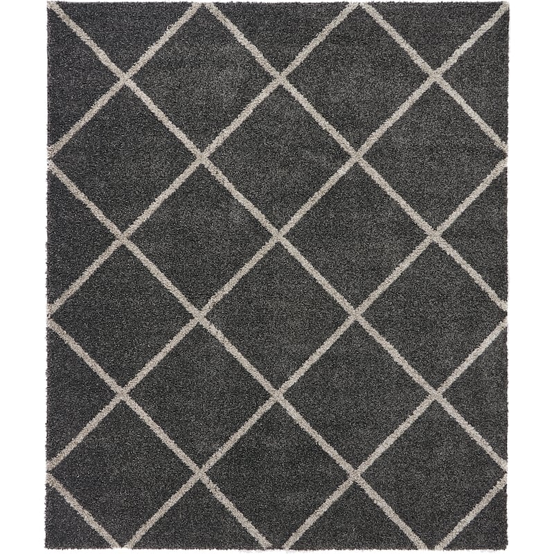 Nourison Brisbane Large Diamond Geometric Modern Shag Area Rug