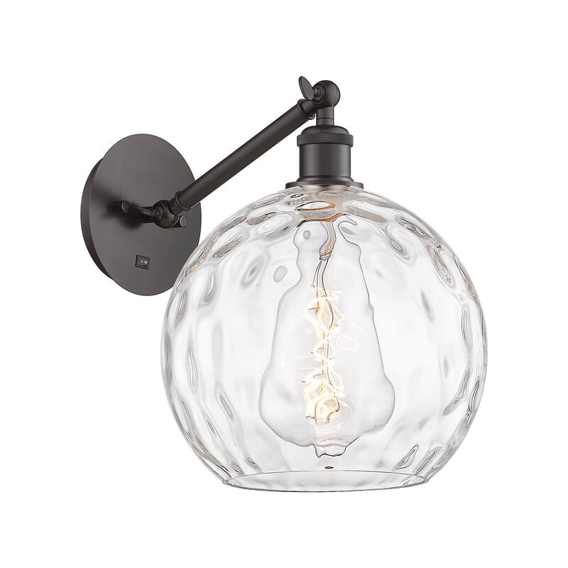 Innovations Lighting Endless Possibilities Ballston - Athens Water Glass - 1 Light 10" Adjustable Sconce - Arm Adjusts Up & Down - Clear Water Glass/Oil Rubbed Bronze