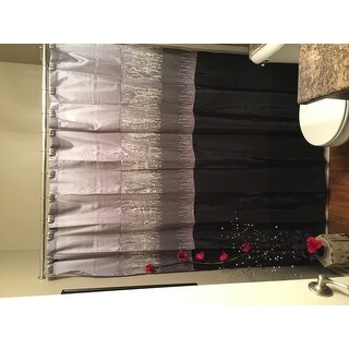 Lush Decor Night Sky Black Grey Shower Curtain Free