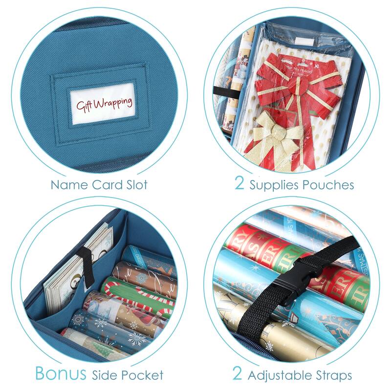 Hearth & Harbor Premium Gift Wrap Storage Organizer Set - Storage Roll + Storage Box