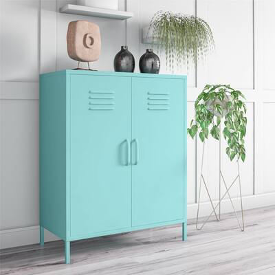 The Novogratz Cache 2 Door Metal Locker Storage Cabinet