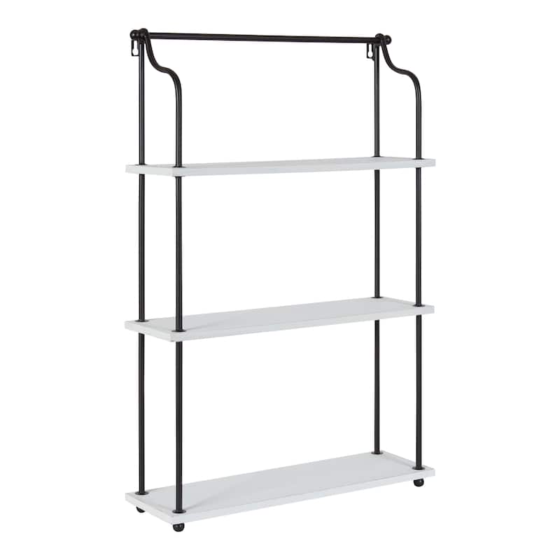 Kate and Laurel Walters Wood and Metal 3-tier Floating Shelf