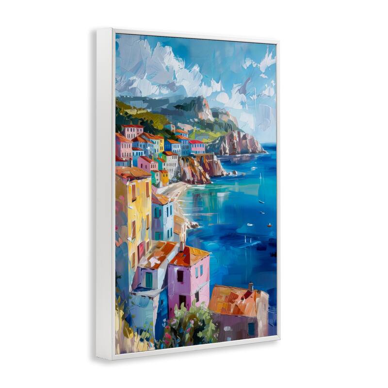 Stupell View Over Coastal Town Framed Giclee Art Design By LSR Design Studio