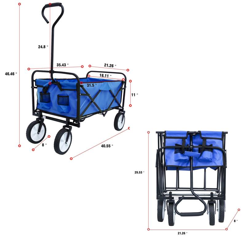 Multifunctional Folding Cart with 360° Rotating Wheels
