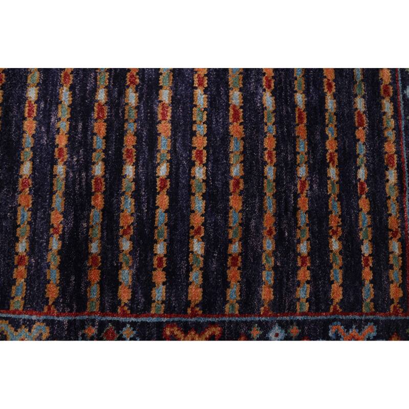 ECARPETGALLERY Hand-knotted Peshawar Ziegler Navy Wool Rug - 5'9 x 8'1