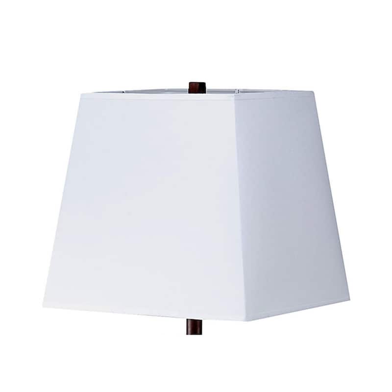 27.5" Tall Polyresin Table Lamp with Dark Cherry finish, White Fabric Shade