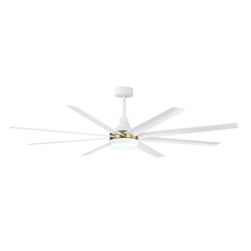 72 Inch Black Morden LED Ceiling Fan with Light Remote(8-Blade)