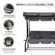 preview thumbnail 7 of 24, Outsunny 3 Seat Outdoor Free Standing Covered Swing Bench with Comfortable Cushioned Fabric & Included Canopy