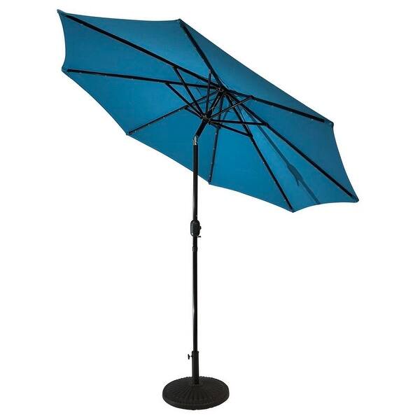 Shop Black Friday Deals On Sun Ray 9 Round Solar Lighted Umbrella Base Not Included Overstock 28736324