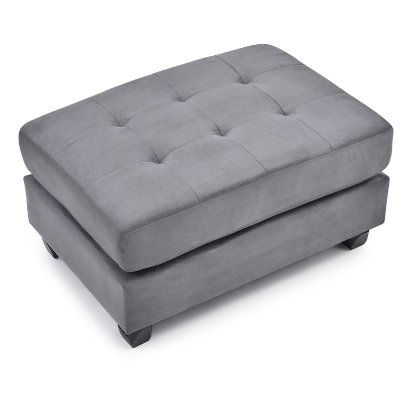 Microsuede Tufted Ottoman