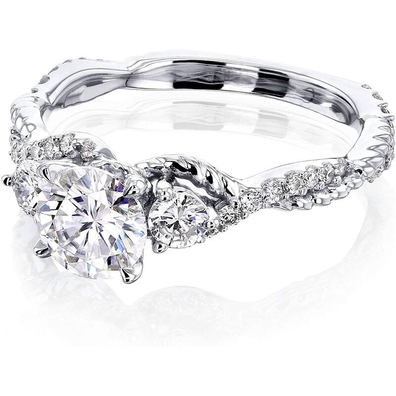 Annello by Kobelli 14K Gold 3 Stone Moissanite Snake Ring (HI/VS, GH/I) - 9.5 - White