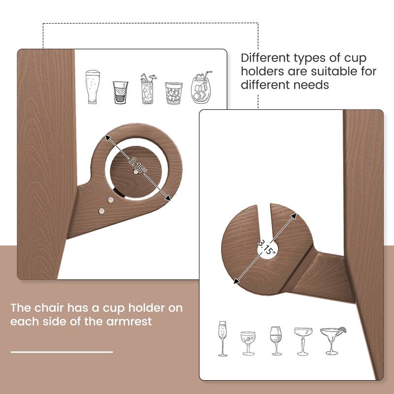 Foldable HDPE Modern Chair with Dual Cup Holders