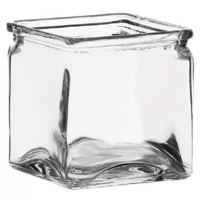 Clear Square Glass Vase