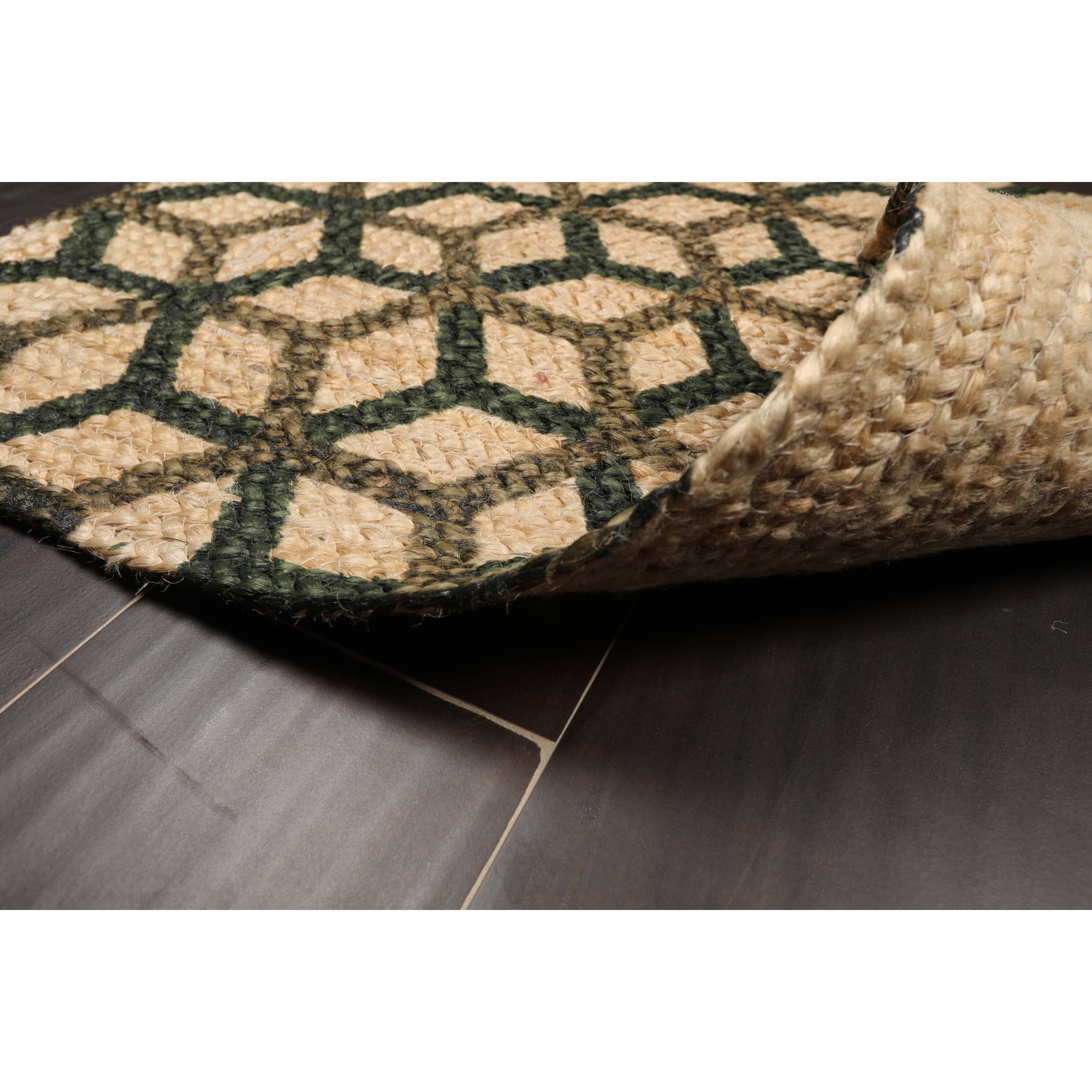 Hand Made Tan Handspun Jute Modern & Contemporary Oriental Area Rug 2