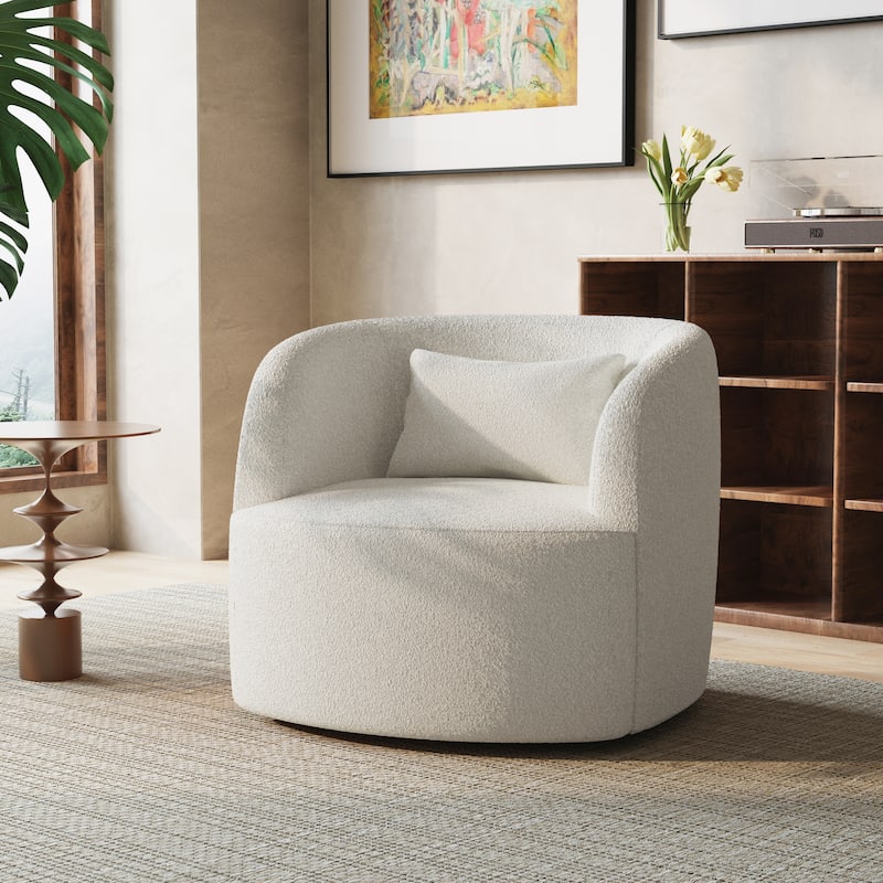 Single Accent Chair Teddy Swivel Barrel Chairs