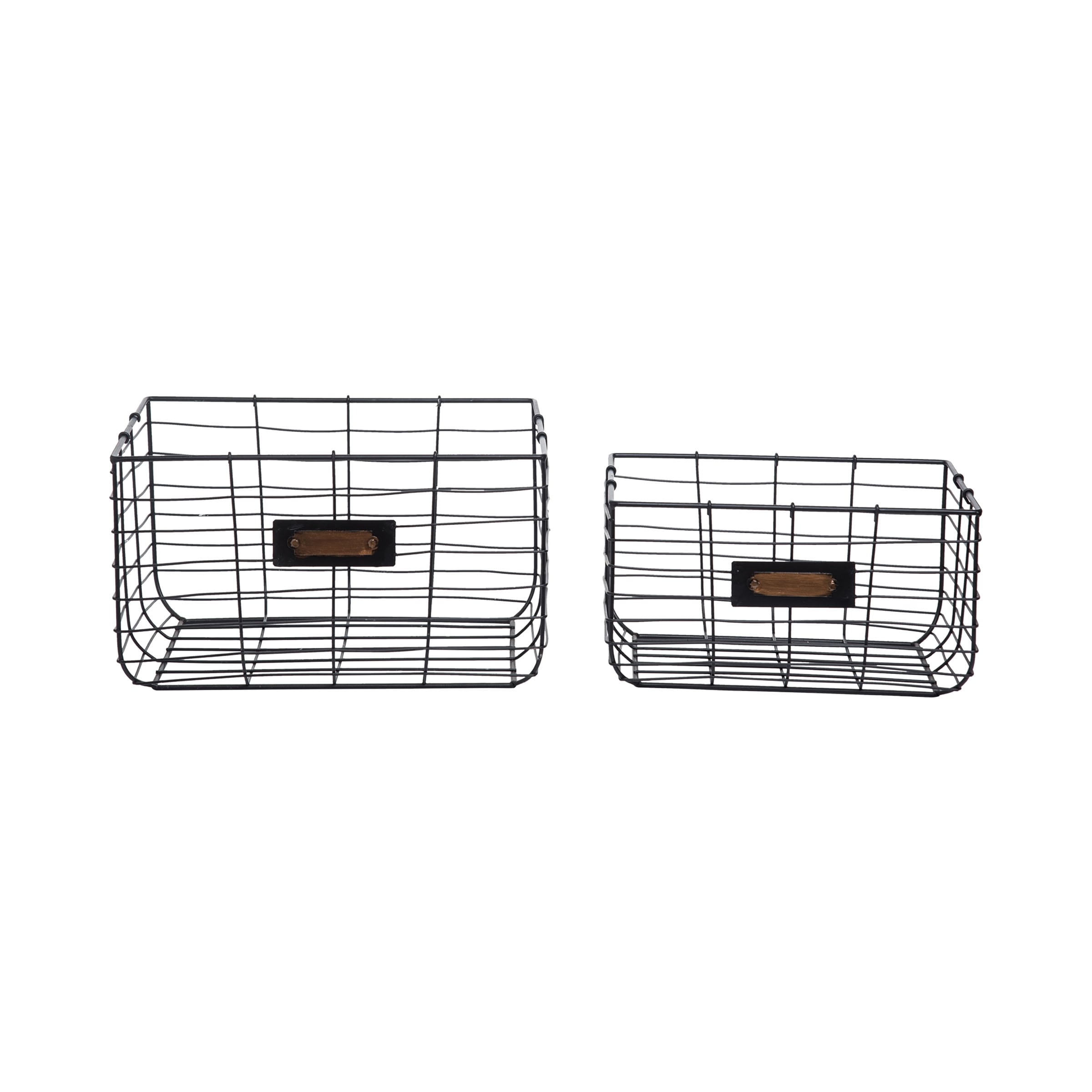 Shop Foreside Home Garden Set Of 2 Black Wire Metal Decorative