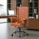preview thumbnail 15 of 14, 45° Rotating Armrests Executive Office Chair Adjustable Height High Backrest with 90°-130° Recline PU Leather & Nail Head Trim
