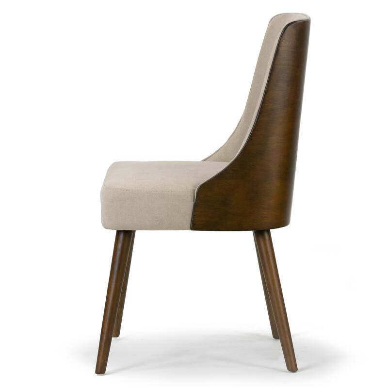 Asma Beige Fabric Chair with Dark Brown Bentwood Back (Set of 2)
