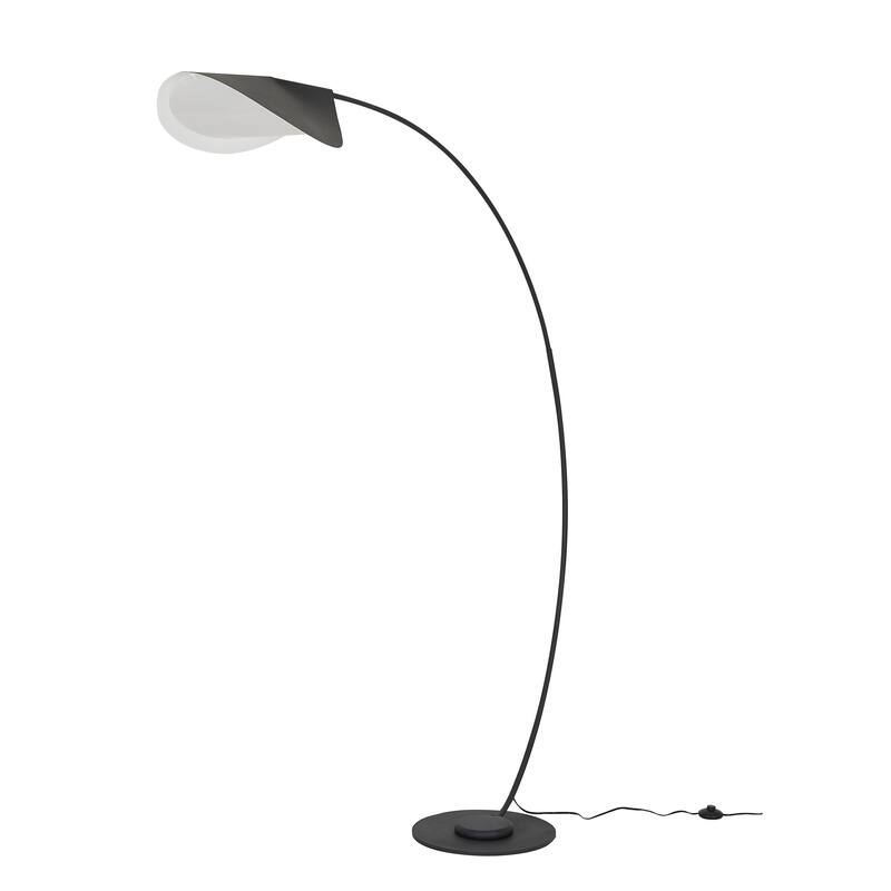 Matte Black Floor Lamp In Die Cast Arched Shape