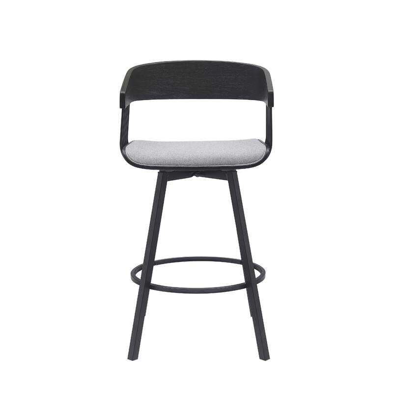 Modern Swivel Bucket Seat Bar Stool with Footrest and Armsrest Metal Frame for Kitchen Island
