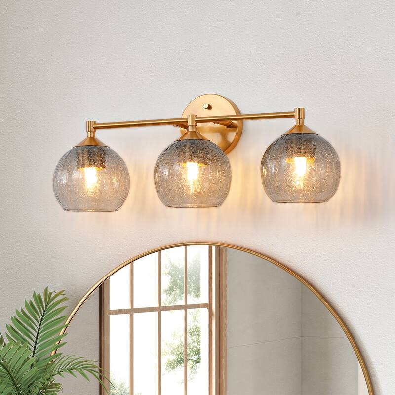 3-Light Bathroom Dimmable Vanity Light - N/A - gold