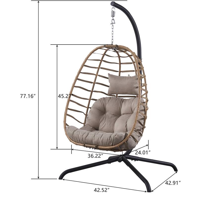Pocassy Outdside Foldable Hanging Egg Chair