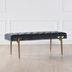 preview thumbnail 19 of 23, Aria Performance Fabric Tufted Gold Accent Entryway Bedroom Bench by Jennifer Taylor Home