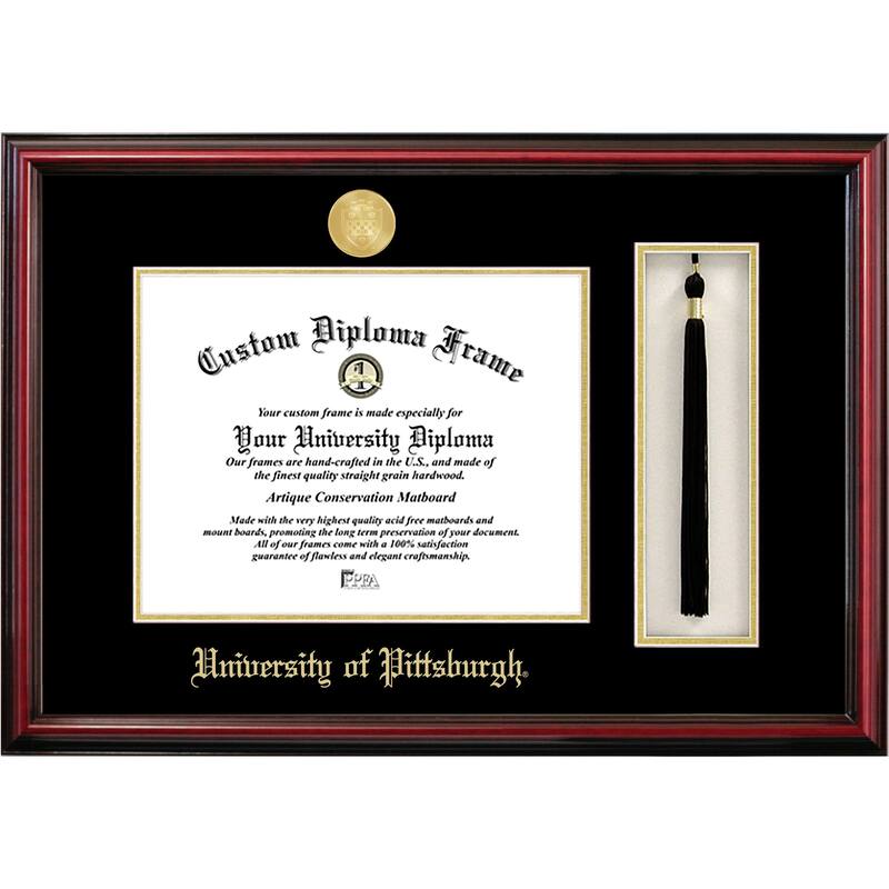University of Pittsburgh 11w x 8.5h Tassel Box and Diploma Frame