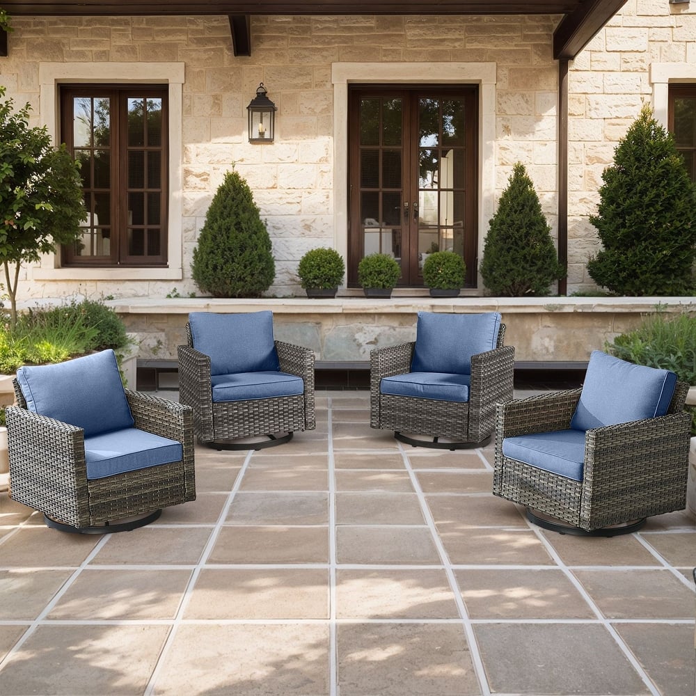 Pocassy Patio Swivel Chair with Soft Cushion