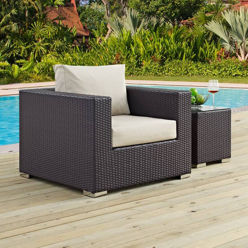 Convene Outdoor Patio Armchair - Espresso Beige
