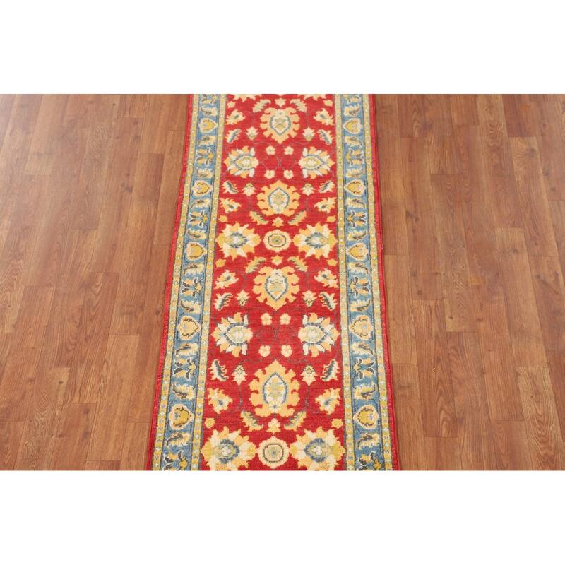 Red Oushak Runner Rug Hand-Knotted Wool Carpet - 2'0" x 5'11"