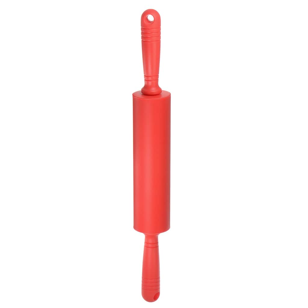 Silicone Rolling Pins for Baking 42.8cm x 5.4cm Roller with Hanging Hole Red
