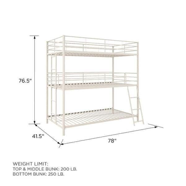 dimension image slide 1 of 6, Avenue Greene Quinton Triple Metal Bunk Bed