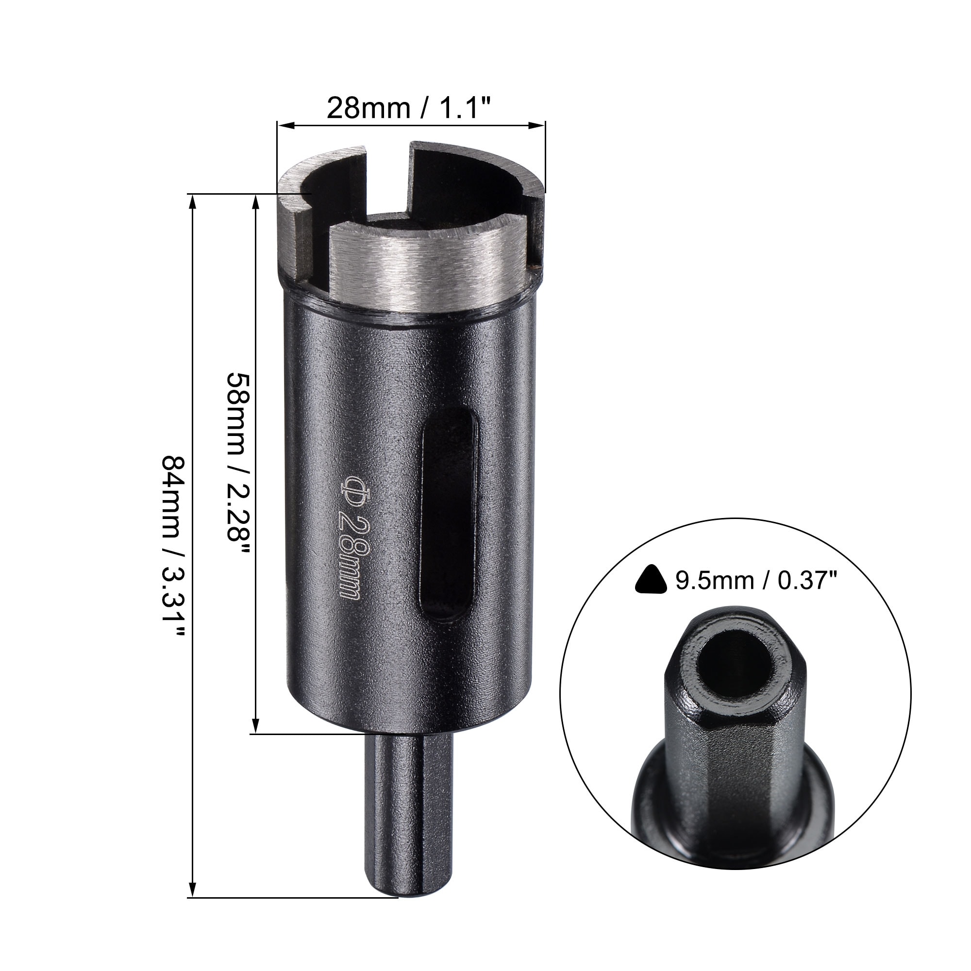 Diamond Core Drill Bits Dry or Wet for Concrete Brick Block Masonry Drilling Tool - Black