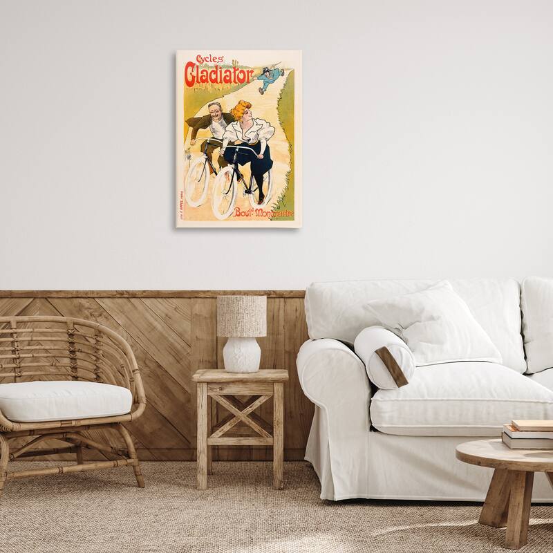 Stupell Vintage Cyclists Poster Canvas Wall Art Design By Marcus Jules
