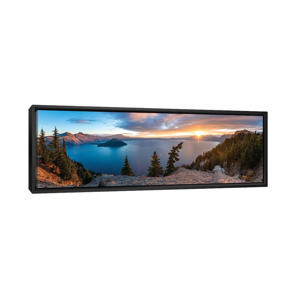 iCanvas "Crater Lake Panorama" by Lucas Moore Framed Canvas Print